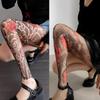 Fake Tattoo Women's Tights Stockings Sexy Printed Leggings Nylon Socks New Peony Pantyhose  Women