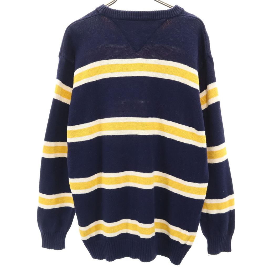 Tommy Hilfiger 90s Old Border Long Sleeve Sweater M Navy Knit Men's Used