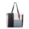 Korean Style Color Blocking Large Capacity Tote Bag  Trendy Fashion Shoulder Handbag Casual Shopping Bag for Women CLE