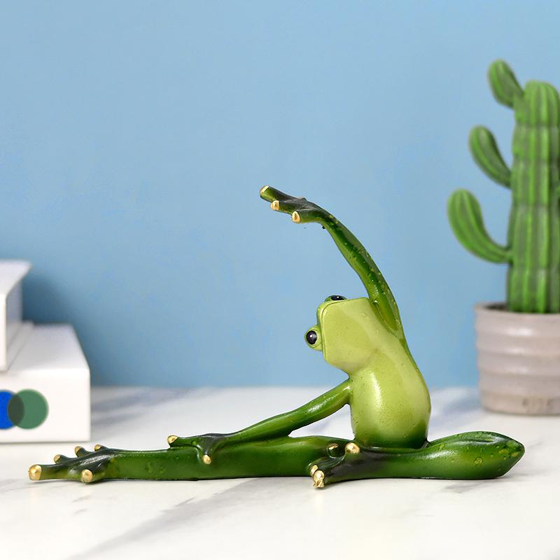 Yoga Frog Resin Crafts Home Decorations TV Cabinet Wine Cooler Ornament Graduation Birthday Gift Bedroom Living Room Decoration