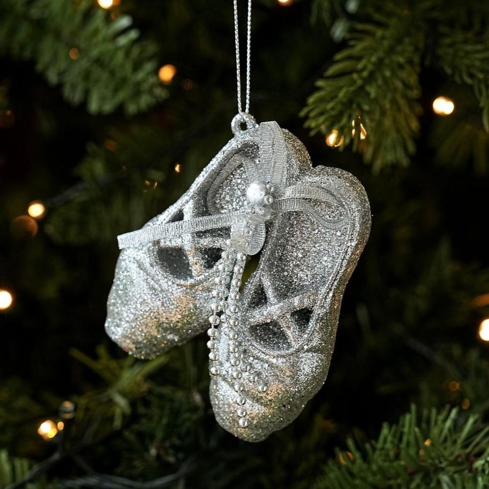 Plastic Tree Hanger Glitter Coat Xmas Charm New Hanging Bauble Holiday Event