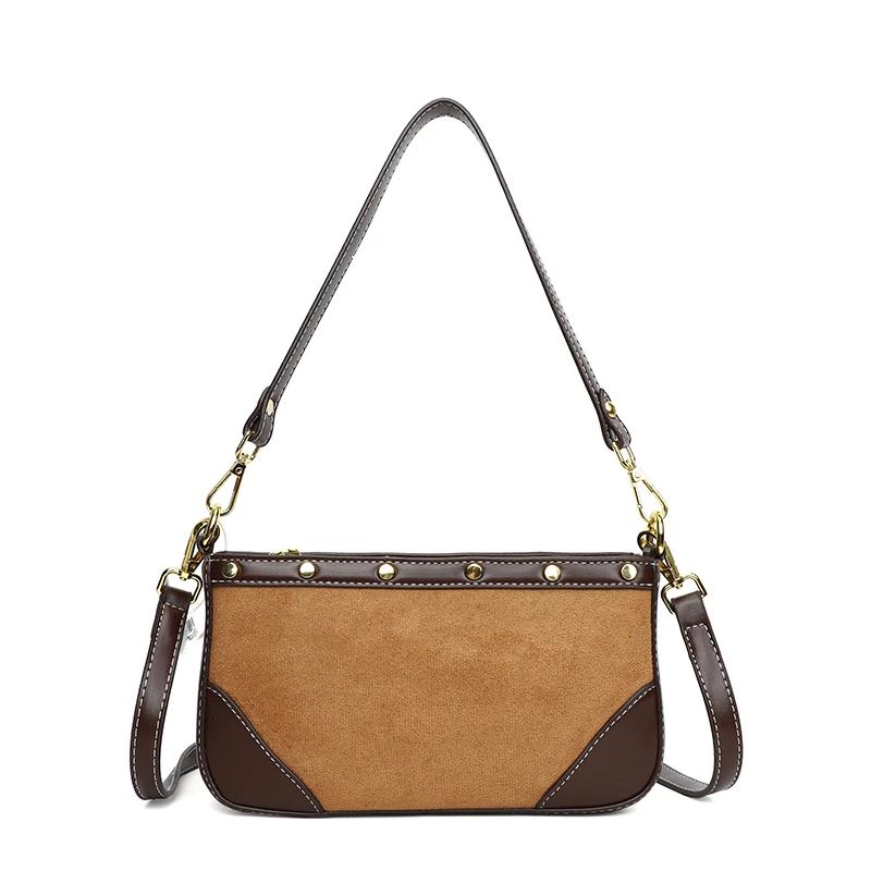 Новые модные ретро сумки через плечо женские классические универсальные простые женские — фото 9