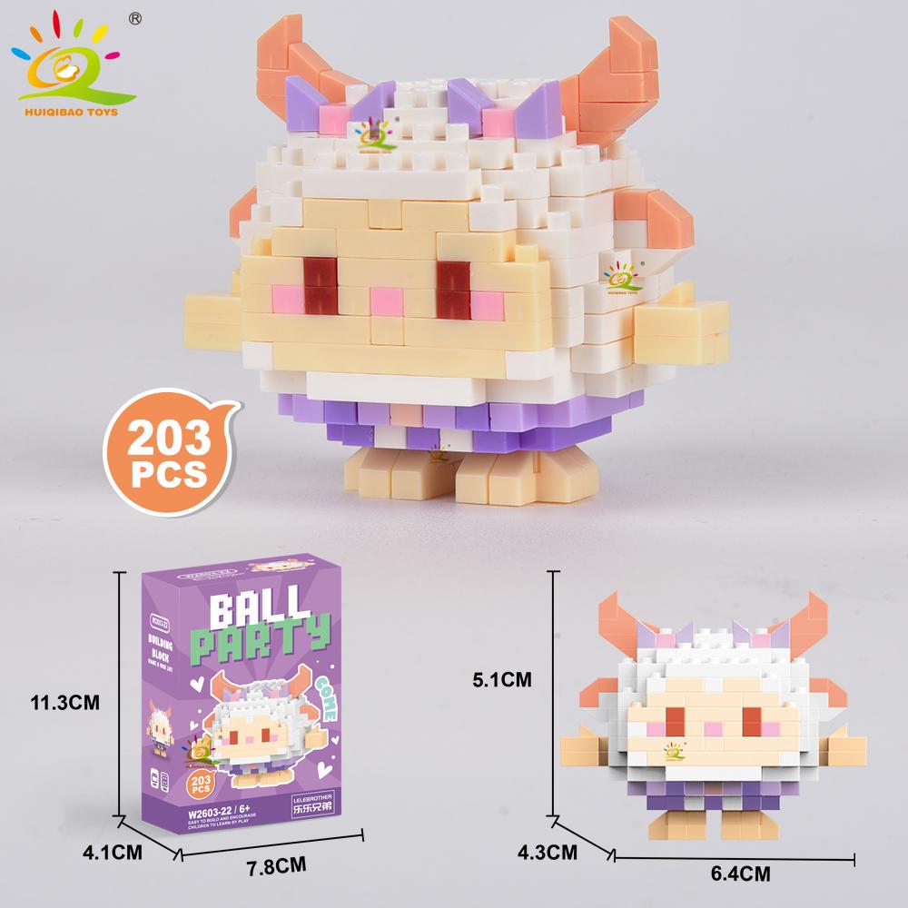 HUIQIBAO MOC Tier Mikro-Baustein Mini Niedlich 3D Diamant Modellstein DIY Stadtbau Spielzeug für Kinder Schreibtischdekoration