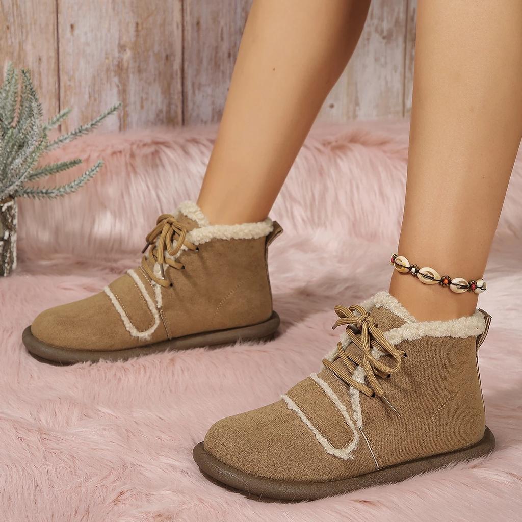 Fashion Soft Soled Snow Boots for Women 2024 Autumn and Winter New Cashmere Warm Lightweight All Casual Woolen Cotton Shoes