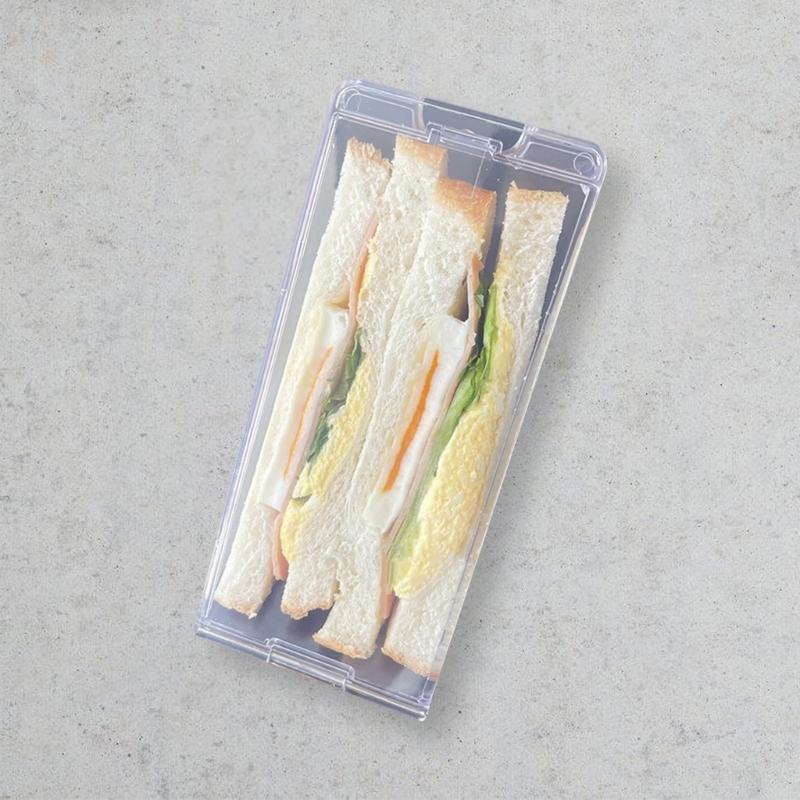 2Pcs Reusable Triangle Sandwich Containers Portable Plastic Food Storage Box for Freshness and Convenience