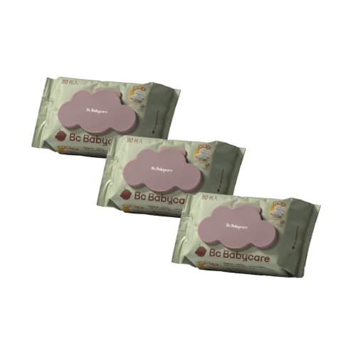 Bc Babycare Baby Wipes, 80 Count, 3 Packs, Thick Wet Wipes for Babies, Hand and Mouth Wipes, with Lids, Additive-Free, 99.9% Pure Water (3)
