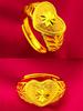 Heart Open Ring Women'S 24K Gold Au999 - Oxidation-Resistant Pure Gold, Secure Heart Structure For Long-Lasting Shine
