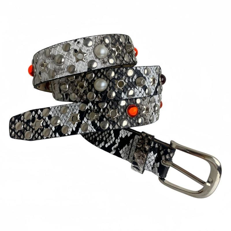 Meier Belt punk rivet eye vintagecut out rivet belt punk heavy industry belt 112cm