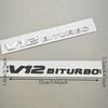 Emblem Adhesive 3D ABS Black Chrome with Letters for Car Side Bumpers V12 BITURBO Logo for  G63 G65 Auto Accessories