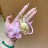 Pure Gold Joyful Rabbit Keychain and Phone Chain with Floral Pendant - Ideal for Gifts