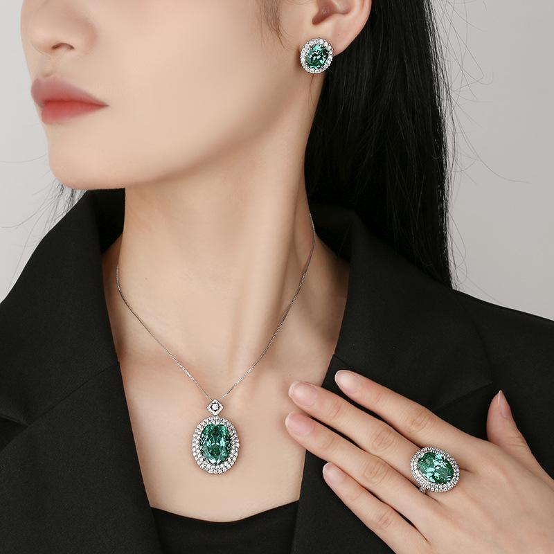 Jewelry Copper Bottom Gold-Plated Simulation Bird'S Nest Chepala Green Suit Women 15 * 20-13 * 18