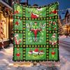 The Grinch Pattern Blanket for Home Decoration, Bed, Sofa, Car Travel, Camping, Suitable for All Seasons, Birthday Christmas Gift