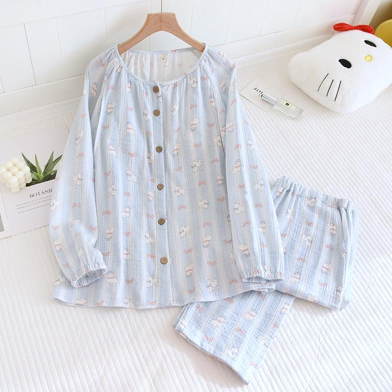 

Післяпологова піжама в японському стилі: Прості бавовняні комплекти для вагітних та годуючих мам на весну та осінь XL for 130-155 lbs