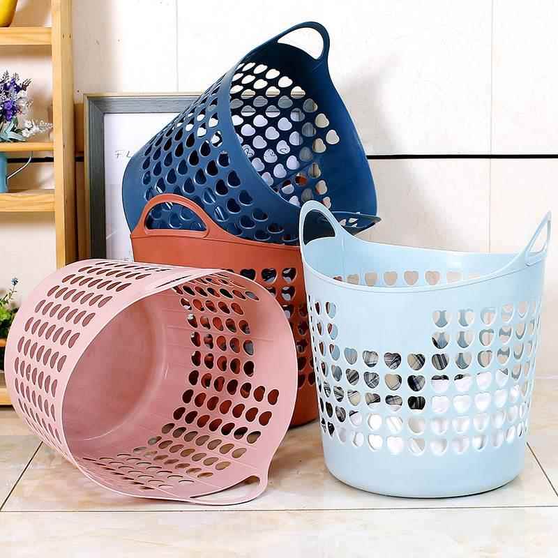 Large Size Bathroom Laundry Basket Plastic Dirty Clothes Storage Basket Toy Organizer Home Use Utility Basket Nordic Style