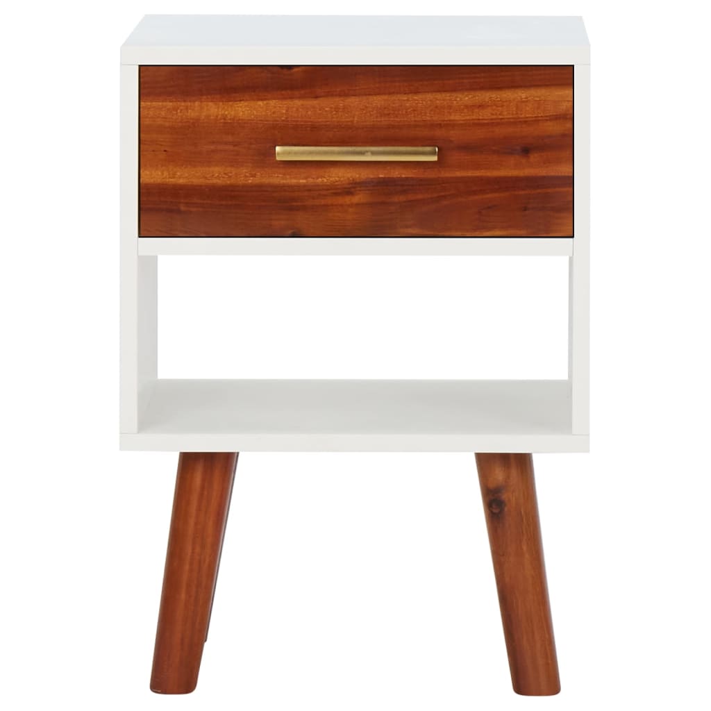 Nightstand Set of 2 Solid Acacia Wood 40 X 30 X 57 Cm
