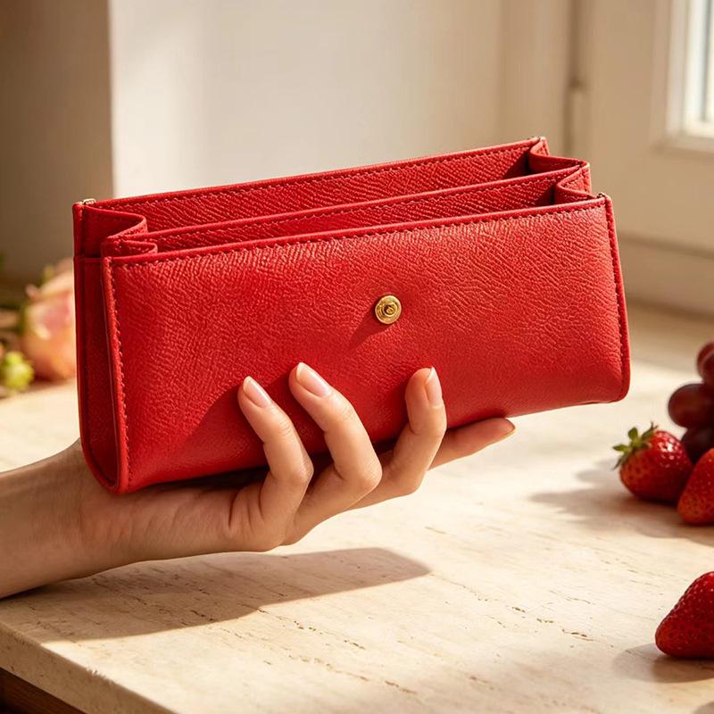Women's Multifunctional PU Leather Clutch: Stylish Large-Capacity Wallet with Buckle Coin Purse