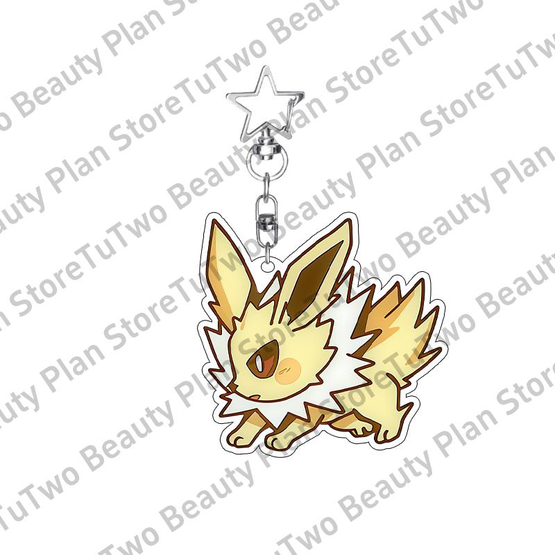 Cartoon Cute Anime Eevee Acrylic Keychain Leafeon Vaporeon Flareon Espeon Sylveon Jolteon Glaceon Bag Pendant Key Ring Gifts Toy