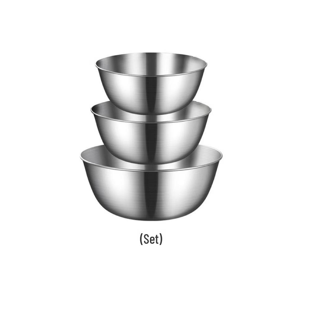 Nerezová salátová mísa do kuchyně: Ideální pro hnětení těsta, míchání vajec a pečení s rovným vážením.