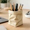 Creative Paper Bag Shape Pen Holder, Nordic Style 3D Printing Desk Organizer, Multifunctional Stationery Storage Box for Home