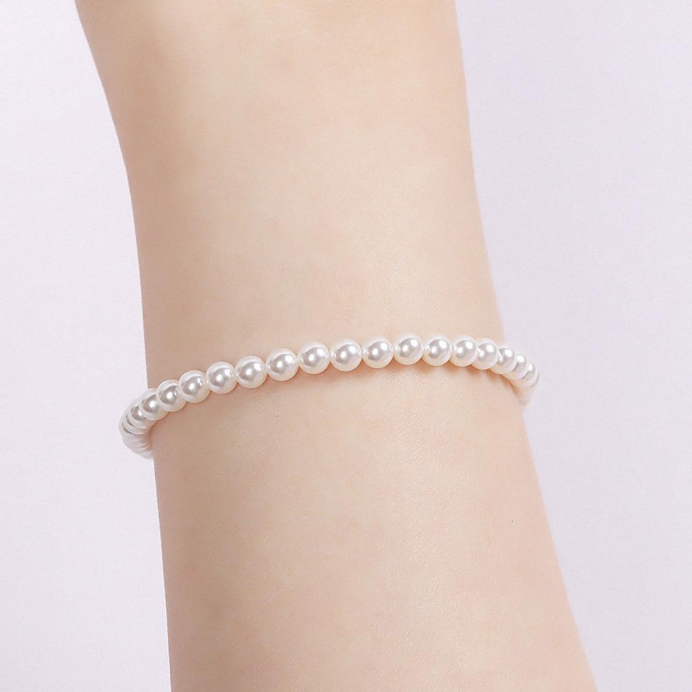 [925 Silver] Charlotte Glass Pearl Bracelet_4mm Pearl