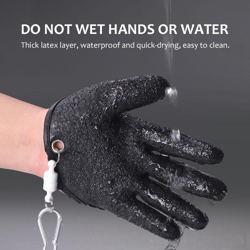 Fishing Catching Gloves Hand From Puncture Scrapes Waterproof Magnet Release Anti Slip Latex Gloves