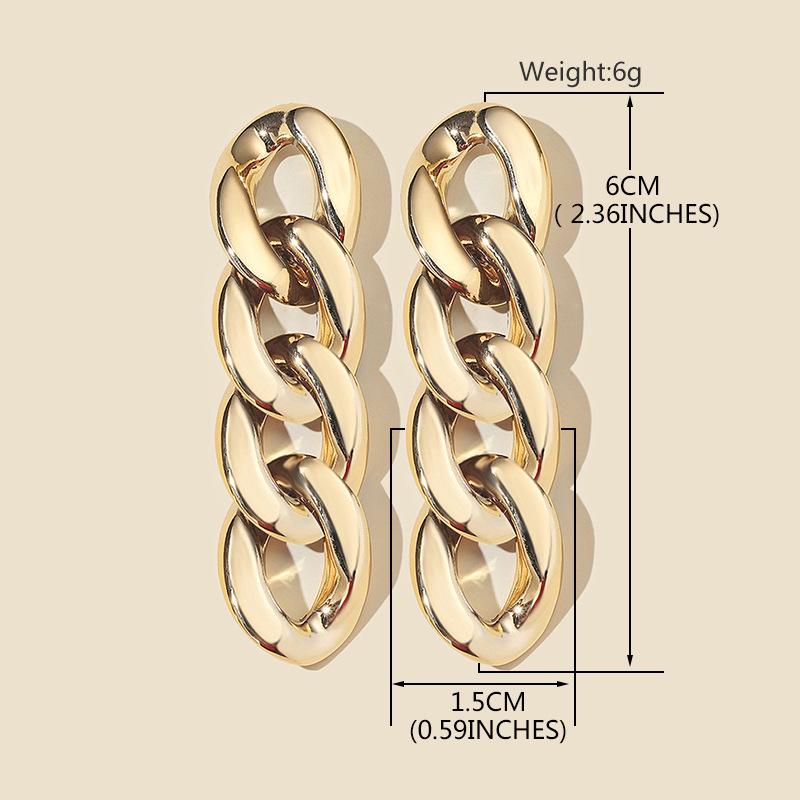Retro Gold European & American Punk Style Women's Hoop Earrings