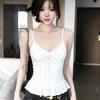 Summer New Sweet Wind Polka Dot Ruffle Hem Sling Vest Women's Design Sense Slim and Thin Sleeveless Top