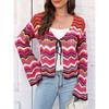 Women's Fall and Winter Wavy Patchwork Striped Sweater