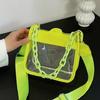 Women's Waterproof PVC Jelly Crossbody Chain Bag - Transparent Mini Phone Purse