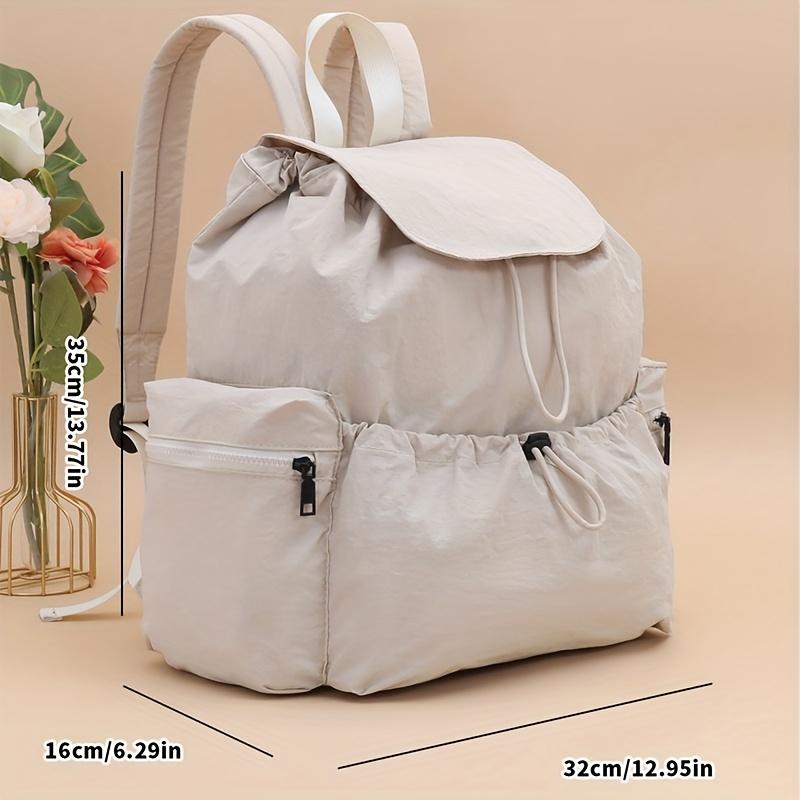 Large Capacity Nylon Drawstring Backpack Lightweight Casual Style, Adjustable Shoulder Straps, Washable, Ideal for Sports Travel Backpack