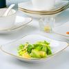 LIJIA KITCHENWARE Jingdezhen Gold-Rimmed Ceramic Square Dinner Plate