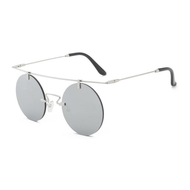 Fashion Luxury Ladies Round Sunglasses Metal Frame Rimless Designer Sun Glasses Retro Women Shades