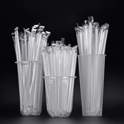 Transparent Straws Individually Packaged Bubble Tea Milkshake Disposable Straws Transparent Party Accessory Wedding
