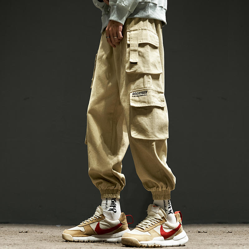 Overalls men's spring and summer trendy brand loose large size casual pants youth fashion multi-pocket leggings
