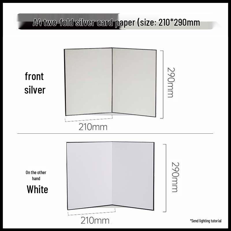 A3 Foldable Photography Reflector Fill Light Board - Black, White, Silver Card