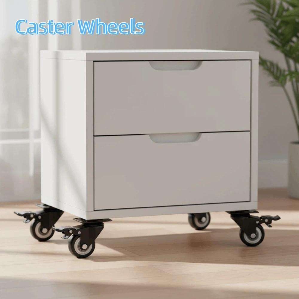 4PCS 360° Rotation Rubber Wheels Mute Caster Wheels Universal Heavy Duty Casters  Shoe Rack