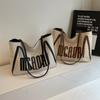 2025 Autumn New Versatile Tote Bag Trendy Simple Letter Bag Large Capacity Commuter Shoulder Messenger Bag