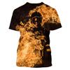 Summer Round Neck 3D Firefighter Print Top Fashionable Casual Short Sleeved Men's T-shirts
