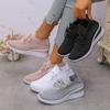 Fashionable Wedge Style Women's Sneakers Spring Autumn New Arrival Casual Thick Bottom Knitted Mesh Breathable Platform Shoes