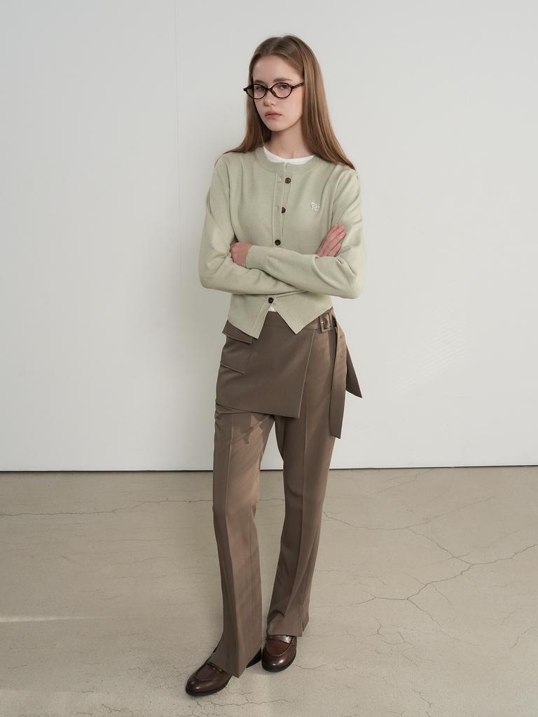 GENERALIDEA Skirt Layered Bootcut Slacks [Taupe] / Gf1Lpt502