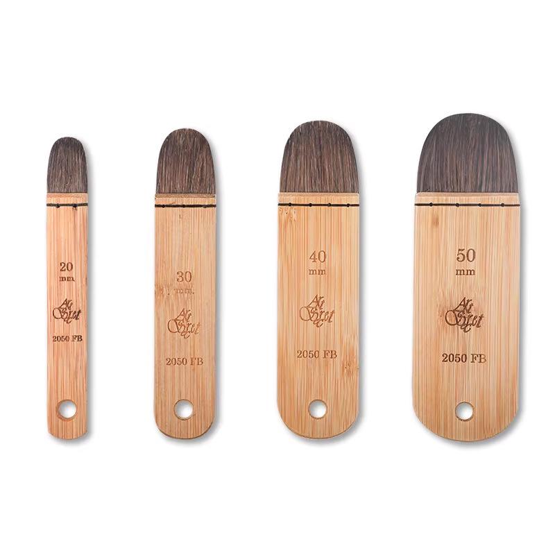 Artsecret Flat Brush with Grey Squirrel Hair Blend & Carbonized Bamboo Handle for Watercolor, Gouache, Oil, & Acrylic Painting