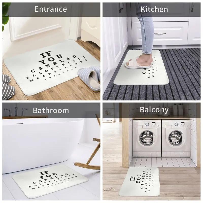 Funny Eye Test Front Floor Door Entrance Mats Indoor Optician Optometrist Bathroom Kitchen Doormat Living Room Carpet Rug