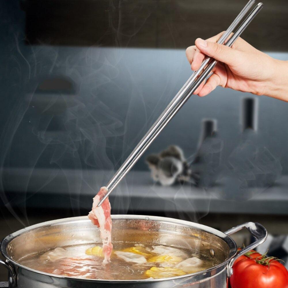 Cooking Chopsticks Stainless Steel Extra Long Cooking Chopsticks For Frying Food Noodles Sushi Chopsticks Kitchen Utensil
