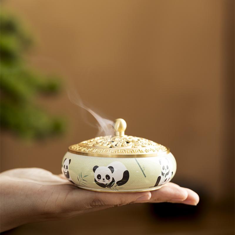 Ceramic Incense Burner with Incense Handmade Smudging Burn Bowl for Stick or Coil Incense Sage Cones Frankincense and Mosquito