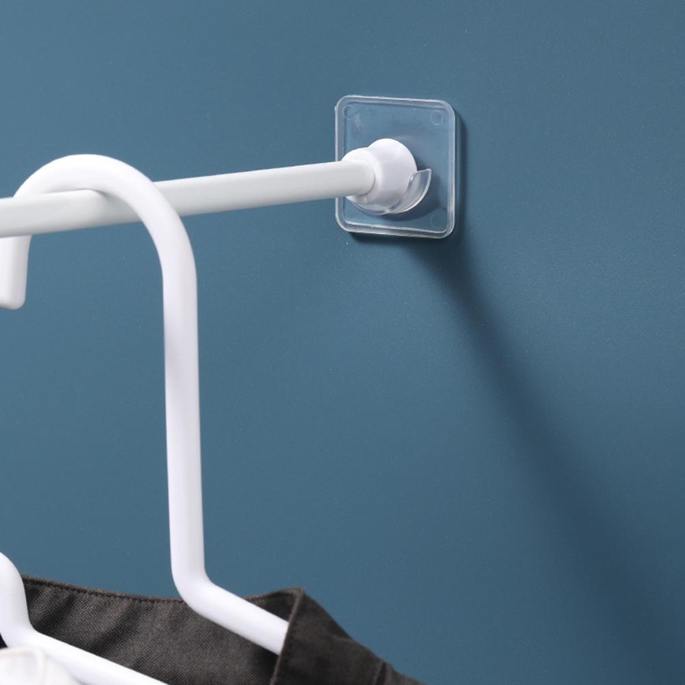 2pcs/set Curtain Rod Bracket Holders Hooks Self-Adhesive Curtain Rod Holders Clothes Hanger Bracket Accessories