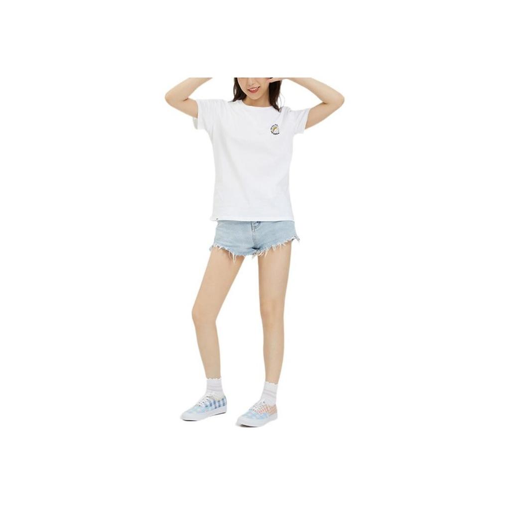Vans Graphic Logo Breathable Training Sports Casual Short Sleeve T-Shirt Women Tops White VN0A7YH6WHT