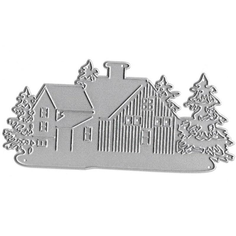 

Christmas House Metal Cutting Dies Set for DIY Scrapbooking Greeting Card Making Paper Embossing Craft dies серебряный