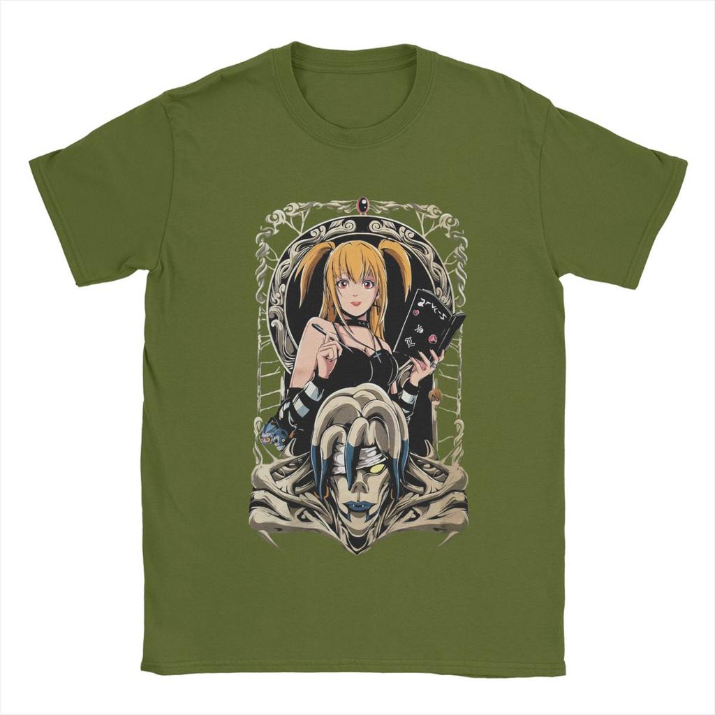 Men T-Shirt Misa Amane DN Anime Vintage 100% Cotton Tee Shirt Short Sleeve T Shirt Crew Neck Clothing Printed