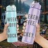 1PC Weekends Coffee And Hockey Text 750ml Color Plastic Sports Water Bottle Leakproof Flip Straw Lid Suitable for Sports Office Home Use
