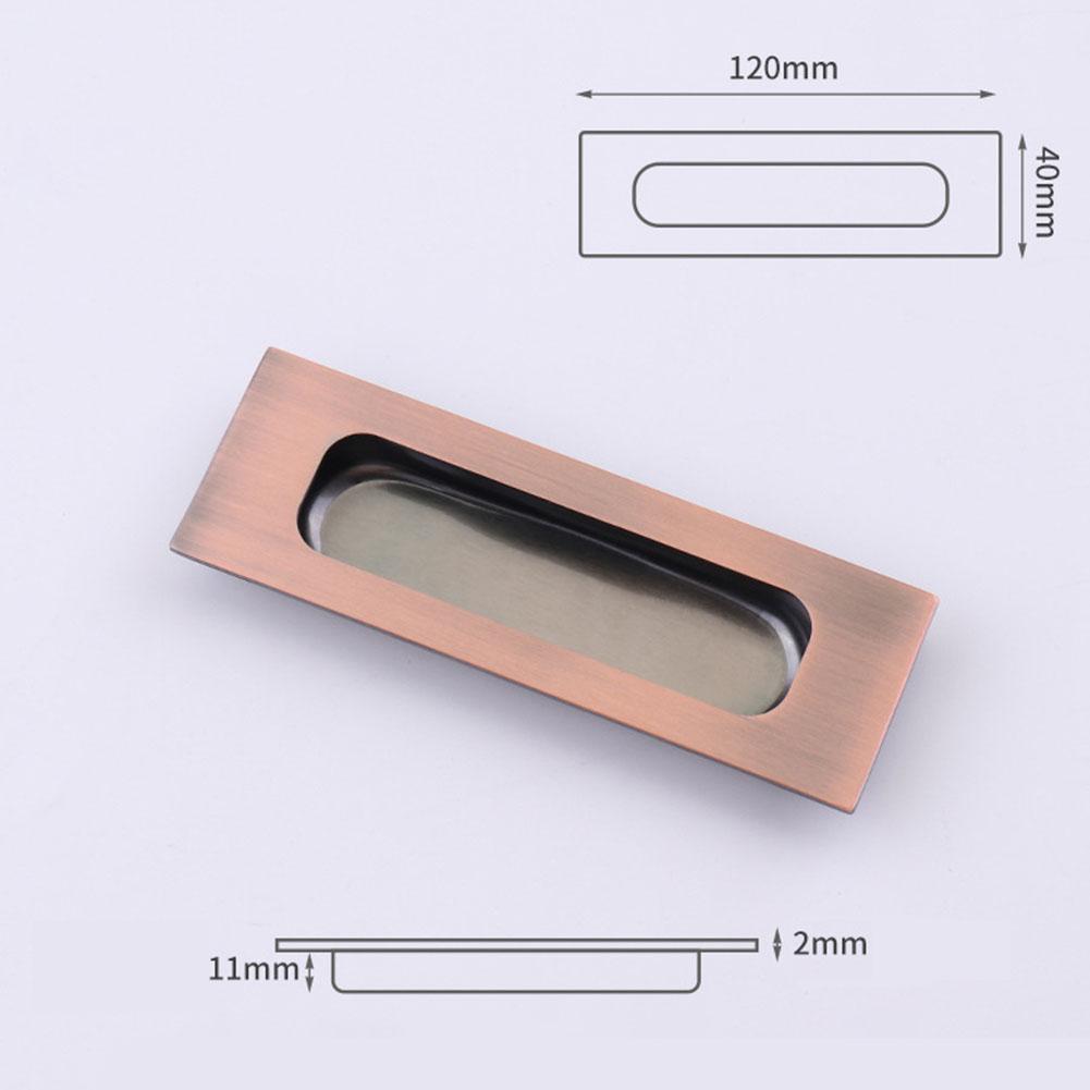 2MM Thick Door Knobs Handle 4mm Screw 120*40mm Embedded Oval Square Stainless Steel Wardrobe Invisible Cabinet